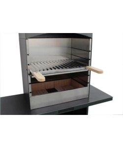 BARBECUE A LEGNA E CARBONE "TOLOSA" CON CAPPA, 110X47,5X190,1 CM