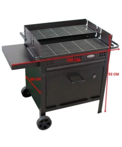 BARBECUE A LEGNA E CARBONE "ETNA V20" CON FORNO PIZZA, 120X60X92 CM
