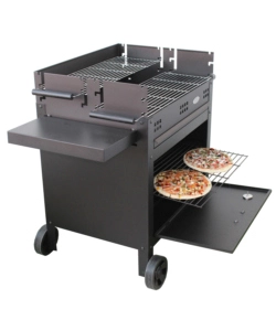 BARBECUE A LEGNA E CARBONE "ETNA V20" CON FORNO PIZZA, 120X60X92 CM
