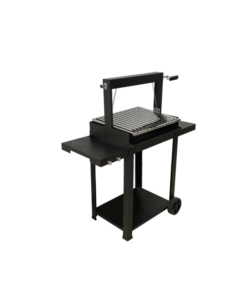 BARBECUE A LEGNA E CARBONE  "MONTEVIDEO" CON GRIGLIA REGOLABILE DA MANIGLIA E CATENA, 57,5X40X113 CM
