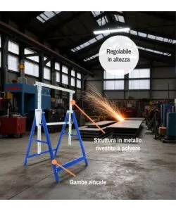 CAVALLETTO DA LAVORO EASY SYSTEM CON PORTATA MASSIMA 200 KG 68X58XH80/130 CM