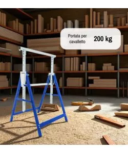 CAVALLETTO DA LAVORO EASY SYSTEM CON PORTATA MASSIMA 200 KG 68X58XH80/130 CM