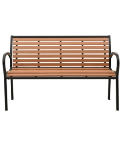 PANCHINA DA ESTERNO CON BRACCIOLI EUROGARDEN IN METALLO EFFETTO LEGNO 125X60X80 CM