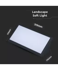 LAMPADA LED DA ESTERNO A MURO ANGOLARE NERO, 20 W 6400 K