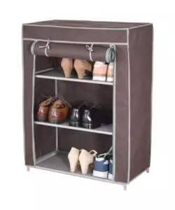 SCARPIERA MARRONE CON 3 RIPIANI, 61X30X80 CM