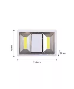 INTERRUTTORE LUMINOSO A PILE VELAMP COLORE BIANCO, 200X20X152 MM