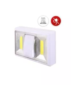 INTERRUTTORE LUMINOSO A PILE VELAMP COLORE BIANCO, 200X20X152 MM