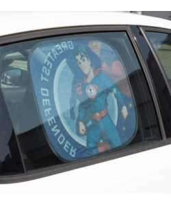 COPPIA TENDINE AUTO LATERALI "SUPERMAN" 44X35 CM