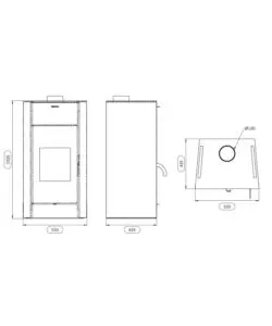 STUFA A LEGNA VENTILATA CANADIAN STOVE "REGINA" NERO 10,9 KW