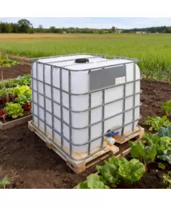 CISTERNA PER RECUPERO ACQUA PIOVANA DA 1000 LITRI CON GABBIA TUBOLARE IN ACCIAIO ZINCATO
