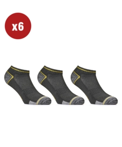 6 PAIA CALZA FANTASMINO DA LAVORO ANTI-INFORTUNISTICA "WRK03" COLORE NERO, TG 39/42 - WRK