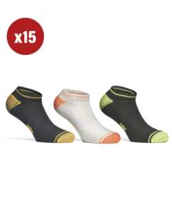 15 PAIA CALZA FANTASMINO DA LAVORO ANTI-INFORTUNISTICA "WRK03" COLORE FLUO, TG 39/42 - WRK