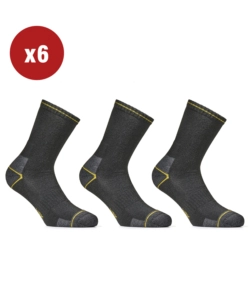 6 PAIA CALZA CORTA DA LAVORO ANTI-INFORTUNISTICA "WRK05" COLORE NERO, TG 39/42 - WRK