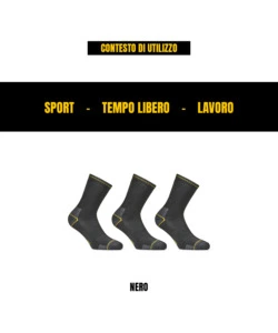 15 PAIA CALZA CORTA DA LAVORO ANTI-INFORTUNISTICA "WRK05" COLORE NERO, TG 39/42 - WRK