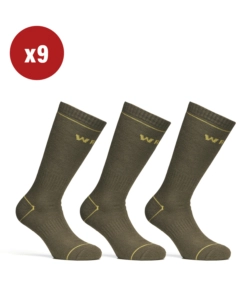 9 PAIA CALZA CORTA INVERNALE DA LAVORO ANTI-INFORTUNISTICA "WRK06" COLORE VERDE MILITARE, TG 39/42 - WRK