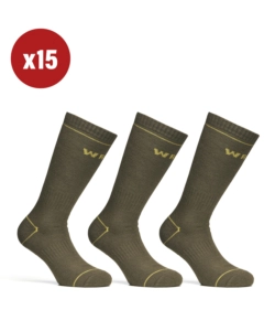 6 PAIA CALZA CORTA INVERNALE DA LAVORO ANTI-INFORTUNISTICA "WRK06" COLORE VERDE MILITARE, TG 39/42 - WRK