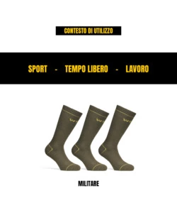 6 PAIA CALZA CORTA INVERNALE DA LAVORO ANTI-INFORTUNISTICA "WRK06" COLORE VERDE MILITARE, TG 39/42 - WRK