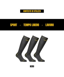 9 PAIA CALZA LUNGA INVERNALE DA LAVORO ANTI-INFORTUNISTICA "WRK08" COLORE NERO, TG 39/42 - WRK