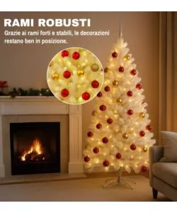 ALBERO DI NATALE ARTIFICIALE XMAS JOY "NEVE" BIANCO 180 CM