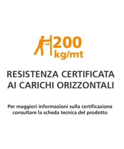 PARAPETTO MODULARE CERTIFICATO IN ACCIAIO INOX AISI 304 CON FISSAGGIO A PAVIMENTO, 150 CM - KIT COMPLETO A1