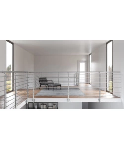 PARAPETTO MODULARE CERTIFICATO IN ACCIAIO INOX AISI 304 CON FISSAGGIO A PARETE, 150 CM- KIT COMPLETO B1