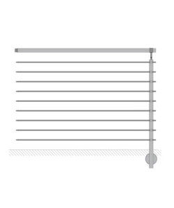 PARAPETTO MODULARE CERTIFICATO IN ACCIAIO INOX AISI 304 CON FISSAGGIO A PARETE, 150 CM- KIT INTERMEDIO B2