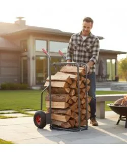 CARRELLO PORTA LEGNA CON RUOTE GONFIABILI PORTATA 250 KG