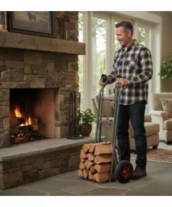 CARRELLO PORTALEGNA A 2 POSIZIONI EUROGARDEN IN METALLO VERNICIATO PORTATA 250 KG 57X56X117 CM