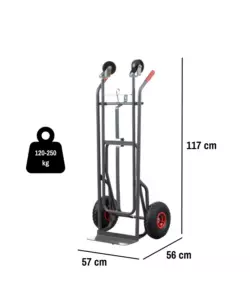 CARRELLO PORTALEGNA A 2 POSIZIONI EUROGARDEN IN METALLO VERNICIATO PORTATA 250 KG 57X56X117 CM