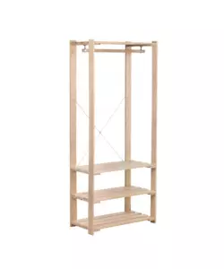 Scaffale porta abiti "Nova" in pino 76,7x43x175 cm
