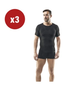 3 PEZZI T-SHIRT UOMO TECNICA "WRK301" COLORE NERO, TG L/XL - WRK