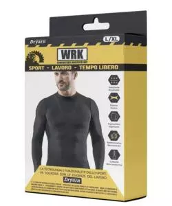 3 PEZZI MAGLIA TECNICA "WRK302" NERA CON COLLO A LUPETTO, TG S/M - WRK