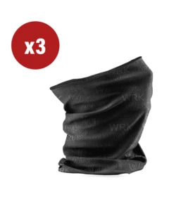3 PEZZI SCALDACOLLO TRASPIRANTE "WRK105" IN FIBRA DRYARN COLORE NERO, TG UNICA