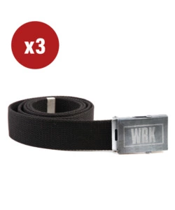 3 PEZZI CINTURA DA LAVORO "WRK104" CON FIBBIA IN ACCIAIO COLORE NERO, TG UNICA