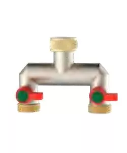Rubinetto doppio da giardino Idro-Bric con due uscite 3/4"