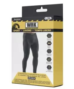 1 PEZZO LEGGINS TECNICO "WRK303" NERO, TG S/M - WRK