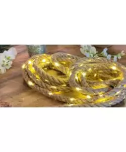 CORDA DECORATIVA ELETTRICA CON GOCCE LED A LUCE BIANCA CALDA, 5 METRI