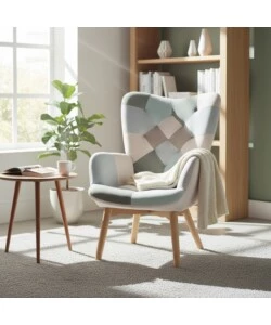 POLTRONA BELLAHOME "PATCH" CON BRACCIOLI MULTICOLORE 68X76X98 CM