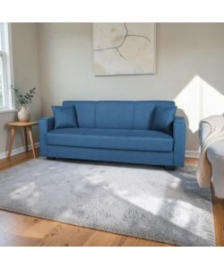 DIVANO LETTO "AFRODITE" 3 POSTI IN TESSUTO BLU 212X80X87 CM