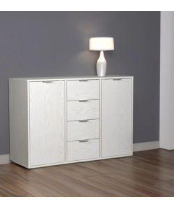 MADIA 2 ANTE E 4 CASSETTI BELLAHOME "KRISTY" BIANCO VENATO 116X35X80 CM