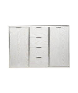 MADIA 2 ANTE E 4 CASSETTI BELLAHOME "KRISTY" BIANCO VENATO 116X35X80 CM