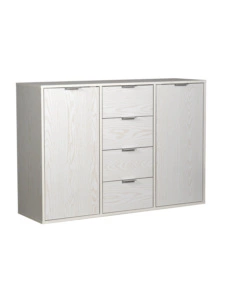 MADIA 2 ANTE E 4 CASSETTI BELLAHOME "KRISTY" BIANCO VENATO 116X35X80 CM