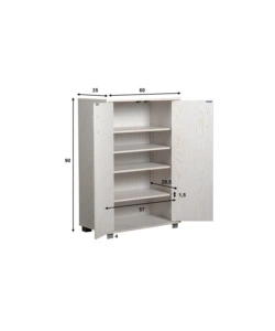 ARMADIO MULTIFUNZIONE BELLAHOME IN LAMINATO BIANCO VENATO BASSO 60X35X90 CM