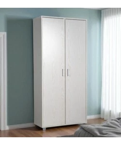 ARMADIO 2 ANTE BATTENTI BELLAHOME IN LAMINATO BIANCO VENATO ALTO 78X35X170 CM