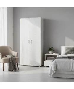 ARMADIO 2 ANTE BATTENTI BELLAHOME EFFETTO VENATO BIANCO 78X35X170 CM