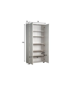 ARMADIO MULTIFUNZIONE BELLAHOME IN LAMINATO BIANCO VENATO ALTO 78X35X170 CM