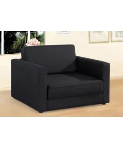 POLTRONA "PRINCE" 2 IN 1 TESSUTO NERO TRASFORMABILE IN LETTO, 71X84X50 CM