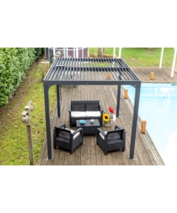 GAZEBO PERGOLA BIOCLIMATICA AUTOPORTANTE DA ESTERNO IN ALLUMINIO 2,4x3 M
