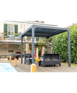 GAZEBO PERGOLA BIOCLIMATICA AUTOPORTANTE DA ESTERNO IN ALLUMINIO 2,4x3 M
