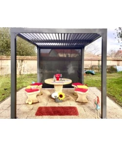 GAZEBO PERGOLA BIOCLIMATICA AUTOPORTANTE DA ESTERNO IN ALLUMINIO 2,4x3 M